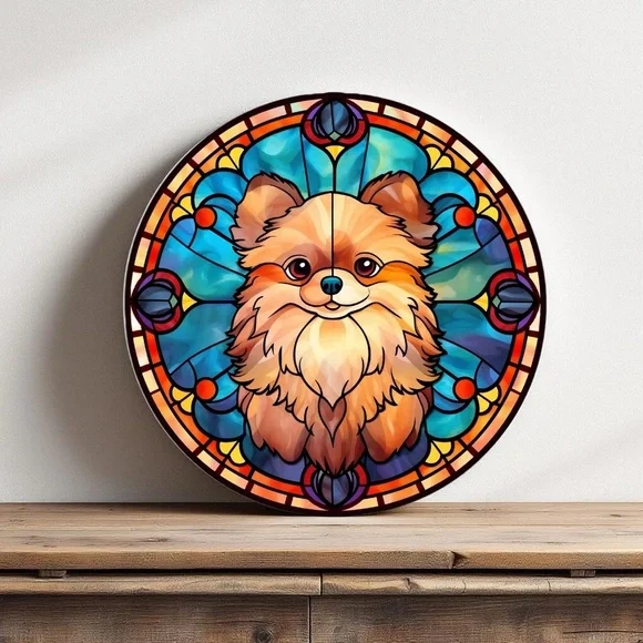 Dog canvas Personalized stain glass look made to order 12 inches new - Picture 3 of 16